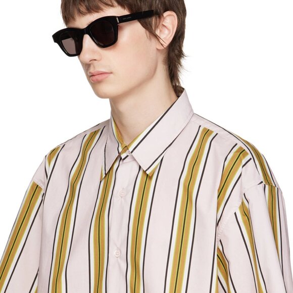 NEW SL592 001 SAINT LAURENT SUNGLASSES UNISEX BLACK SQUARE EYEWEAR - Picture 4 of 5